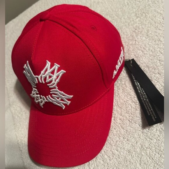 Amiri QUAD MA Logo Hat Full Canvas Hat Cap -Red - Picture 4 of 5